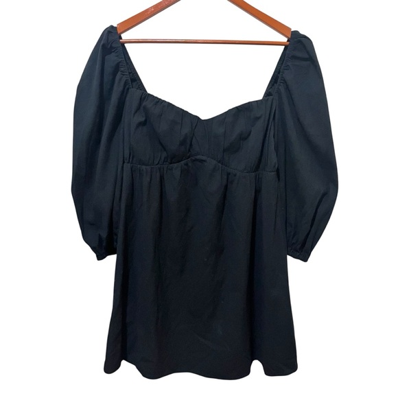 Reformation Farley Babydoll Mini Dress Whimsigoth Cottage Core Black Size 6 - Picture 8 of 15